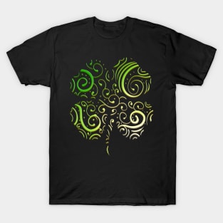 Four Leaf Clover Ornaments Logo For St Patricks Day T-Shirt